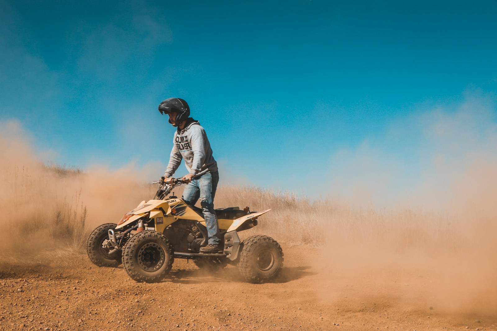 Quad biking adventure in the rocky desert near Marrakech