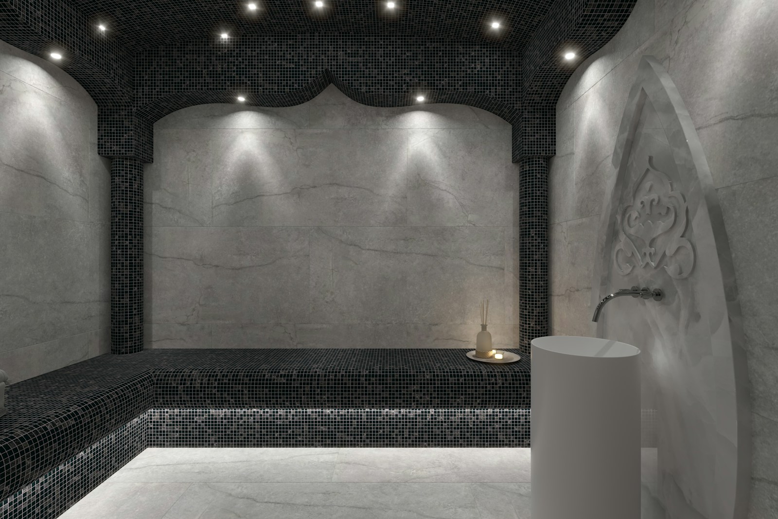 Traditional Moroccan hammam ritual with black soap and argan oil